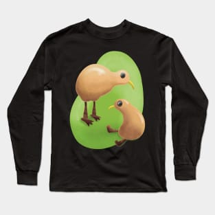 Cute Felt Kiwi Stuffed Animal Illustration Long Sleeve T-Shirt